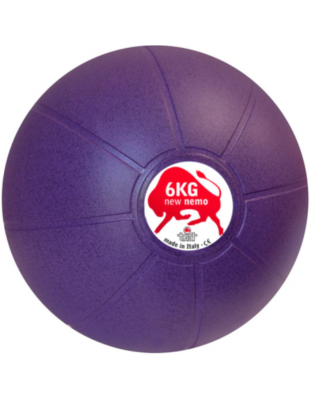 Palla medica rigonfiabile di gomma, colorata, peso kg 6