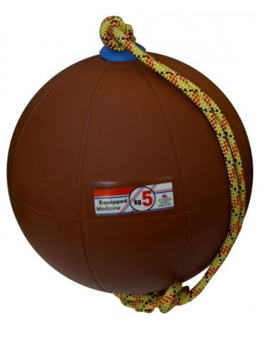 Palla medica attrezzata di gomma con valvola rigonfiabile, colorata, attrezzata con maniglia. Peso kg 5.