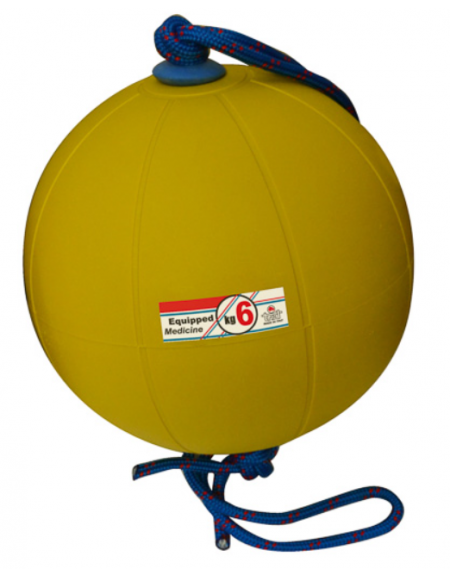 Palla medica attrezzata di gomma con valvola rigonfiabile, colorata, attrezzata con maniglia. Peso kg 6