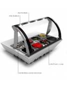 Espositore refrigerato STATICO da appoggio o da incasso - 8 contenitori GN/1X6 mm 785x675x300/525h