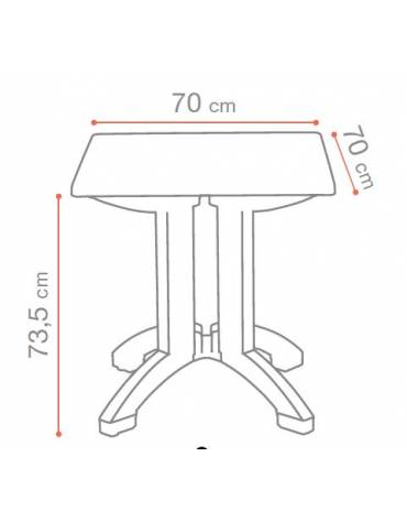 Tavolo Acquaba 80x80