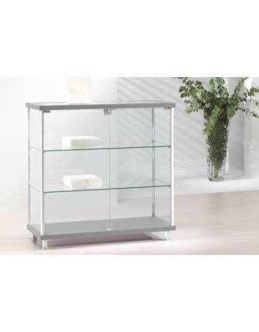 Banco vetrina con montanti in alluminio - senza luci - cm 93 x 39 x 92h