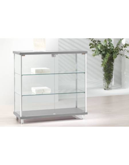 Banco vetrina con montanti in alluminio - senza luci - cm 93 x 39 x 92h