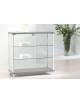 Banco vetrina con montanti in alluminio  N° 2 Ante in cristallo con serratura - cm 93 x 39 x 92h