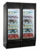 VETRINA SURGELATI CONGELATORE VENTILATA VERTICALE 2 PORTE IN COLORE NERO - TEMPERATURA -16°-18°C - CM 134x82,5x196H