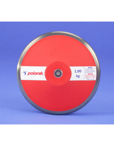 Disco  Polanik per allenamento di plastica bordato acciaio, peso kg 1