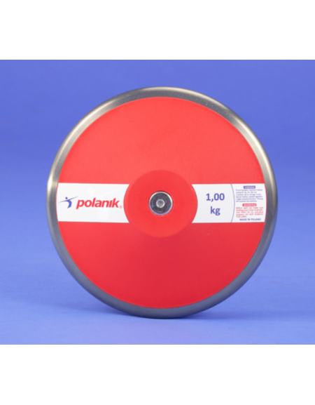 Disco  Polanik per allenamento di plastica bordato acciaio, peso kg 1