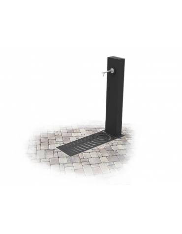 Fontana con struttura rettangolare, in acciaio zincato e verniciato, con di rubinetto in ottone e caditoia in ghisa - cm 25x70x1