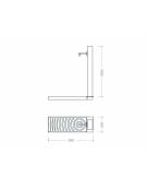 Fontana con struttura rettangolare, in acciaio zincato e verniciato, con di rubinetto in ottone e caditoia in ghisa - cm 25x70x1