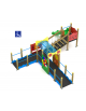 Percorso inclusivo in legno con scivolo - cm 623x692xh224