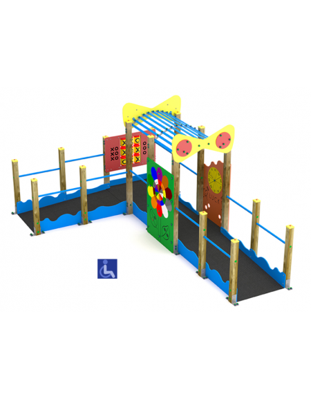 Percorso inclusivo in legno - cm 310x485xh224