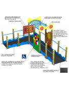 Percorso inclusivo in legno - cm 310x485xh224