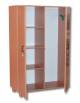 Armadio alto in legno nobilitato di faggio con 2 ante  ,tramezzo , 4 ripiani e appendiabiti - cm 100x45x180h