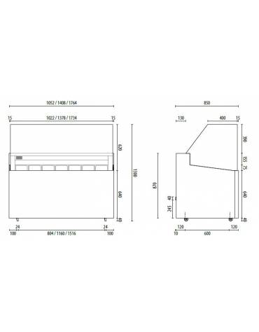 Vetrina gelati ventilata N° 6+6 vaschette da Lt. 4,75