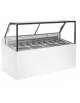 Vetrina gelati ventilata -12°-22°C con capacità N° 13 vaschette da Lt. 5 - Vetri alti dritti e Motore interno - cm 176,4x85x130h