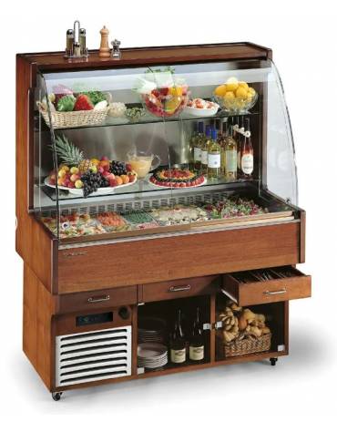 Carrello murale Buffet espositore refrigerato mm L1430xP750xH1740