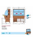 Carrello murale Buffet espositore refrigerato mm L1430xP750xH1740