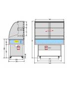 Carrello murale Buffet espositore refrigerato mm L1430xP750xH1740