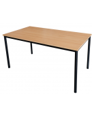 Tavolo per giuria o mensa con struttura in acciaio verniciato e piano di bilaminato noce - cm 160x80x76h