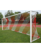 Coppia porte calcio in alluminio, dimensioni interne regolamentari, traversa in un unico elemento