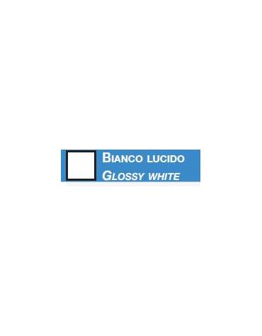 Banco vetrina semiovale cristalli temperati – luci alogene verticali su due lati – ripiani regolabili in altezza – cm 112 x 38 x