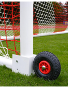 Coppia ruote gommate per spostamento porte calcio mobili con staffa in acciaio