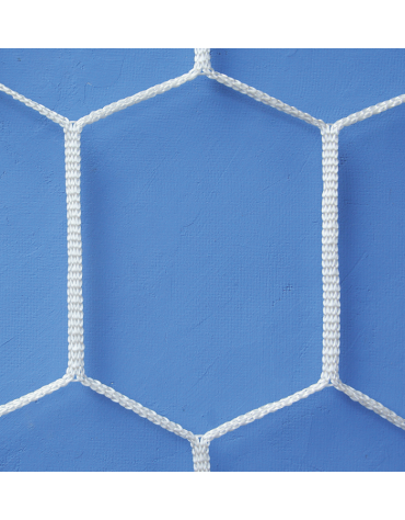 Coppia reti per porte calcio regolamentari.  Modello Top a maglie esagonali in nylon.