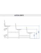 Modulo tribuna mobile pieghevole da 2 mt  - 3 file di seduta con 12 scocche di polipropilene colorato