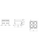 Cucina elettrica da banco - POTENZIATA TRIFASE - 4 piastre tonde da 2 kw - cm 60x60x28h