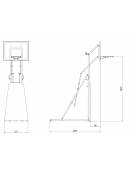 Impianto minibasket, pieghevole, altezza canestro regolabile da 210 a 305 cm., tabellone 110x90 cm.