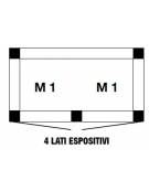 Vetrina Pasticceria no frost  doppia temp., 4 lati in vetro  - 2 porte - 880 Lt. - temp. -15°-25°C/+5°-25°C - mm 1320x640x1930h