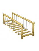 Ponte Tibetano, struttura con pali in legno di pino nordico  - dimensioni cm 347x100x98h