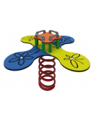 Gioco a molla quadrifoglio con sagoma in polietilene HDPE ad alta densità - cm 107x107x57h