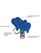 Gioco a molla bi-elefante con sagoma in polietilene HDPE ad alta densità - cm 80x4520x80h