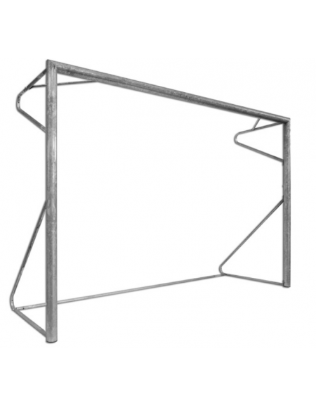 Coppia porte calcetto in acciaio zincato, cm 300x200 - modello mobile con base e pali saldati alla traversa