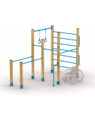 Palestra costruita con pali lamellare e tubi in acciaio zincato e verniciato  - cm 305x100x25h