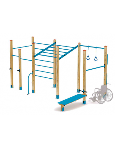 Palestra costruita con pali lamellare e tubi in acciaio zincato e verniciato - cm 310x310x253h
