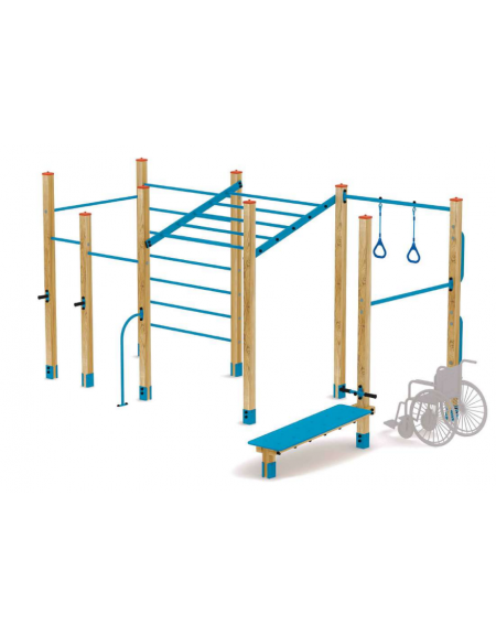 Palestra costruita con pali lamellare e tubi in acciaio zincato e verniciato - cm 310x310x253h