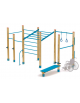 Palestra base costruita con pali in legno e tubi in acciaio zincato e verniciato - cm 488x323x242h
