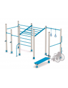 Palestra base costruita con pali alluminio 80x80 mm e tubi in acciaio verniciato a polvere - cm 312x312x241h