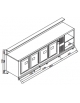 Banco bar refrigerato 4 sportelli motore interno da cm. 300 - Dimensioni esterne cm. 300x65,2x111,8h - Refrigerazione statica