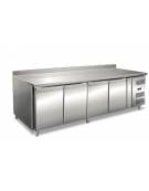 Tavolo refrigerato 4 Porte con alzatina TN con refrigerazione ventilata +2° + 8°C - Classe C - cm 223x70x95h