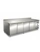 Tavolo refrigerato 4 Porte con alzatina TN con refrigerazione ventilata +2° + 8°C - Classe C - cm 223x70x95h