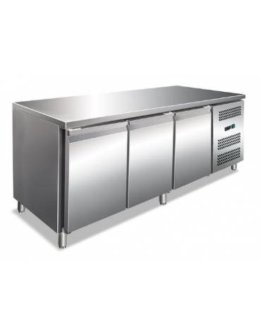 Tavolo refrigerato 3 Porte gastronorm in acciaio cm 176,5x70x85h