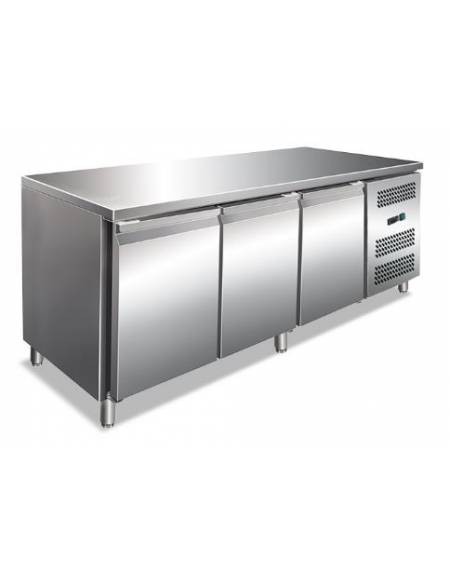 Tavolo refrigerato 3 Porte gastronorm in acciaio cm 176,5x70x85h