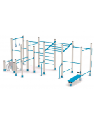 Palestra grande costruita con pali alluminio 80x80 mm e tubi in acciaio verniciato a polvere - cm 312x620x241h