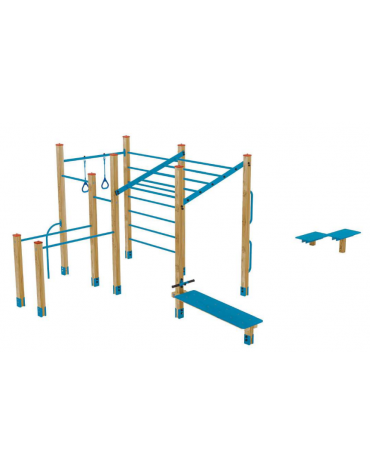 Palestra costruita con pali lamellare e tubi in acciaio zincato e verniciato  - cm 314x162xh242