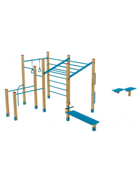Palestra costruita con pali lamellare e tubi in acciaio zincato e verniciato  - cm 314x162xh242