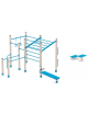Palestra Workout base, struttura in alluminio e tubi in acciaio, con panca addominali e step - cm 684x469x241h