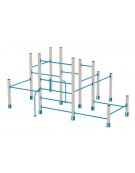 Palestra Workout small con struttura in alluminio e tubi in acciaio verniciato - cm 467x354x242h